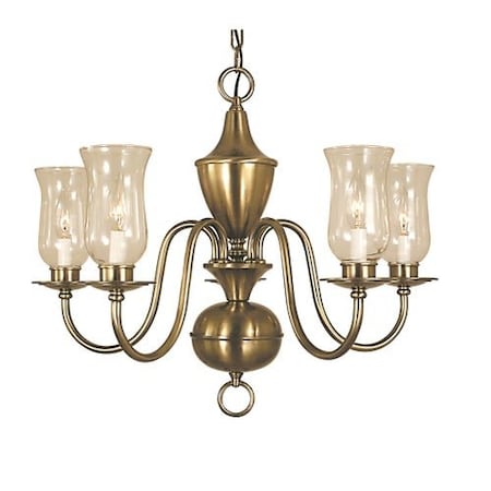 5-Light Satin Pewter Jamestown Dining Chandelier